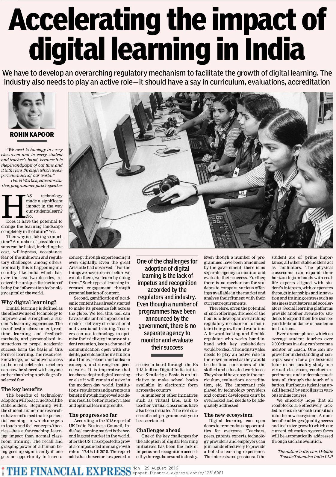 Accelerating the impact of digital learning in India